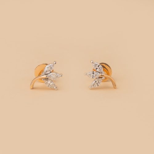 LEAF DIAMOND STYLISH GIRLISH FANCY STUDS