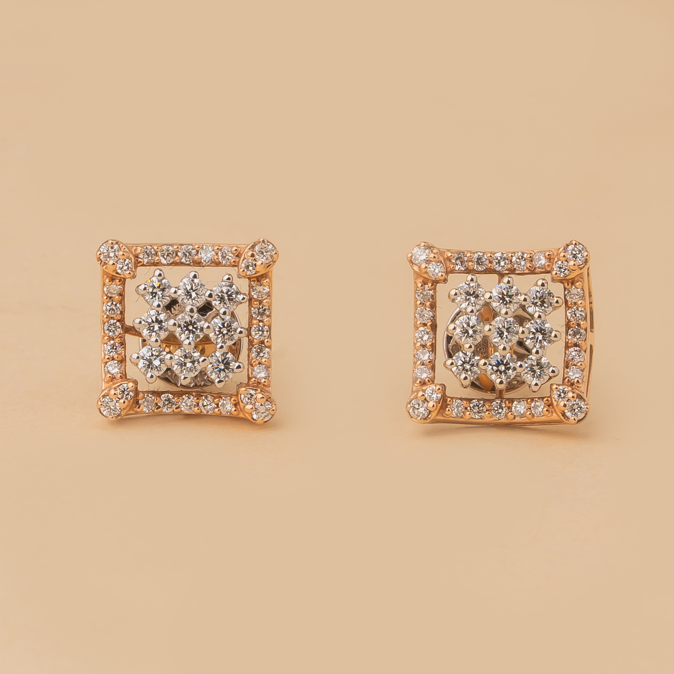 SQUARE DIAMOND STUDS GIRLISH DAILYWEAR PARTYWEAR