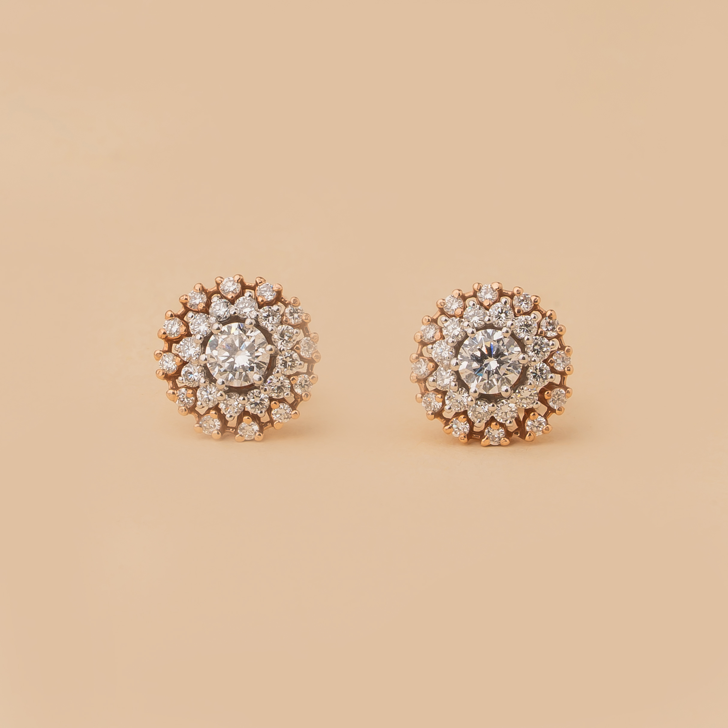 ROUND DIAMOND STYLISH GIRLISH COOL STUDS