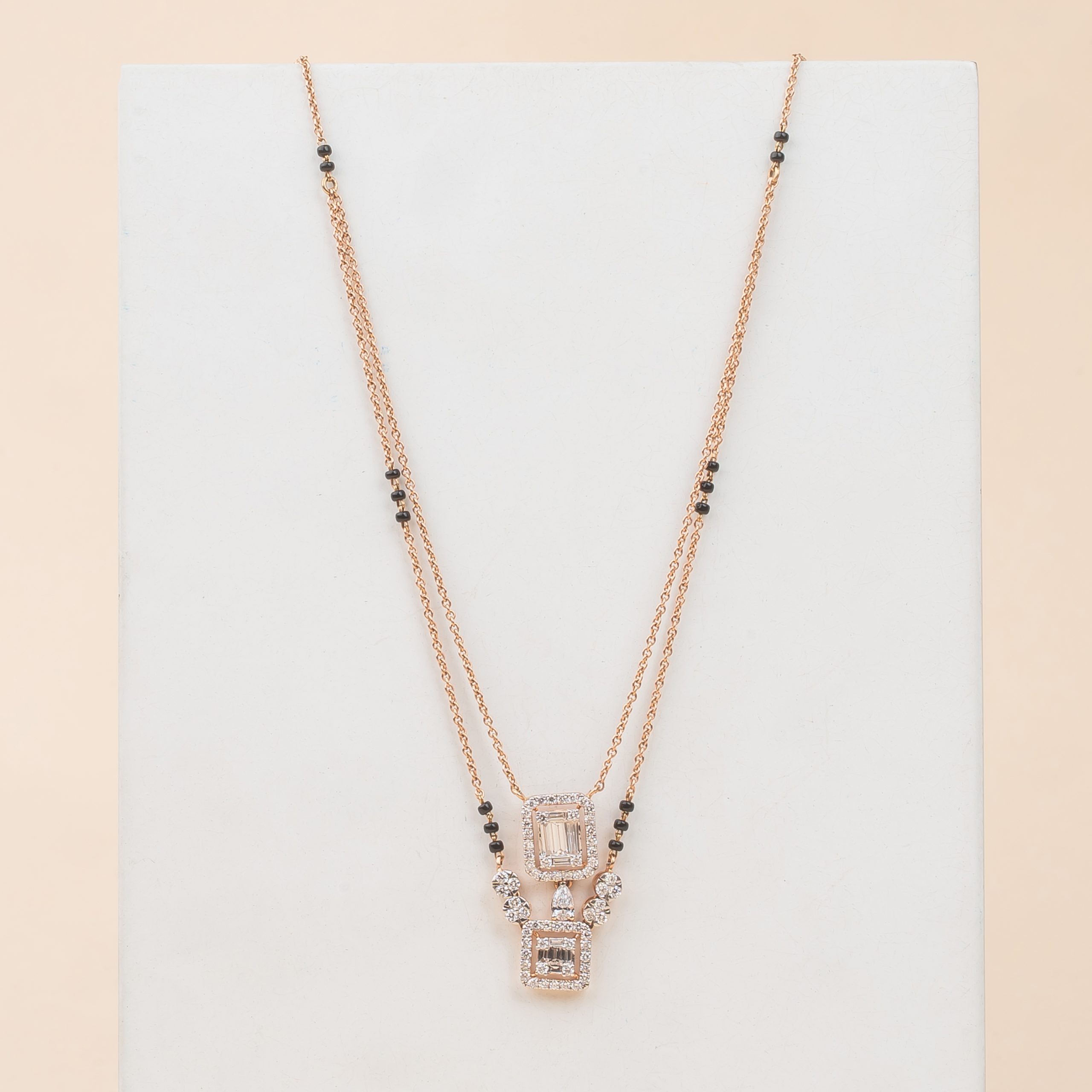 light weight delicate fancy diamond mangalsutra